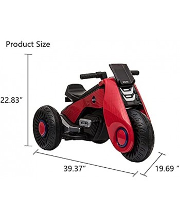 Children's Electric Motorcycle 3 Wheels Double Drive Kids Dirt Bike with Music Player for Meadow Rubber Track Oil Cypress Road Stone Road Red