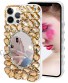 Compatible with iPhone 12 Pro Max Case,Rhinestone Makeup Mirror Phone Case,MOIKY Luxury Bling Sparkle Glitter 3D Diamond Crystal Clear Soft TPU Shockproof Protective Cover for iPhone 12 Pro Max,Yellow