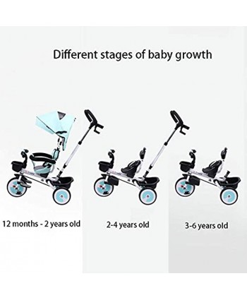 Moolo Children's Tricycle,1-6 Years Old Folding Bicycle Hand Baby Stroller 3-Wheeled Rider Pushable Canopy Portable First Ride