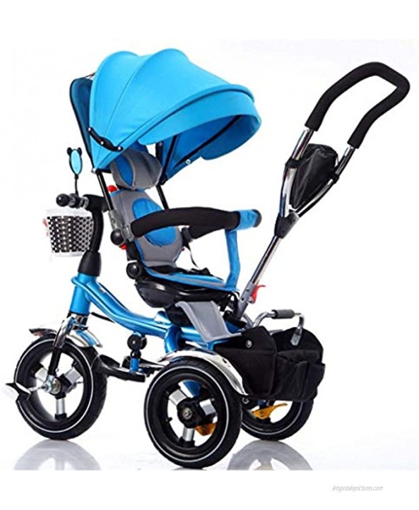 Moolo Kids Trikes Toddlers,with Parent Handle 4 in 1 Tricycle Smart Seat Belts Baby Stroller Pushchair
