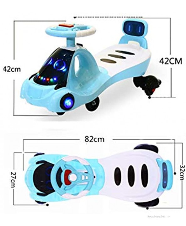 Moolo Kids Twist Car Children Toy Swing Car with LED Light Swivel Scooter Wiggle1-3-7 Sliding Games Fitness Yo Gyro Mute Rollover Prevention