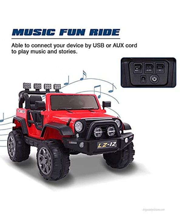 SUSIELADY Kids Ride On Car Ride On UTV with Remote Control Rechargeable Battery Ride On Toy with USB Red