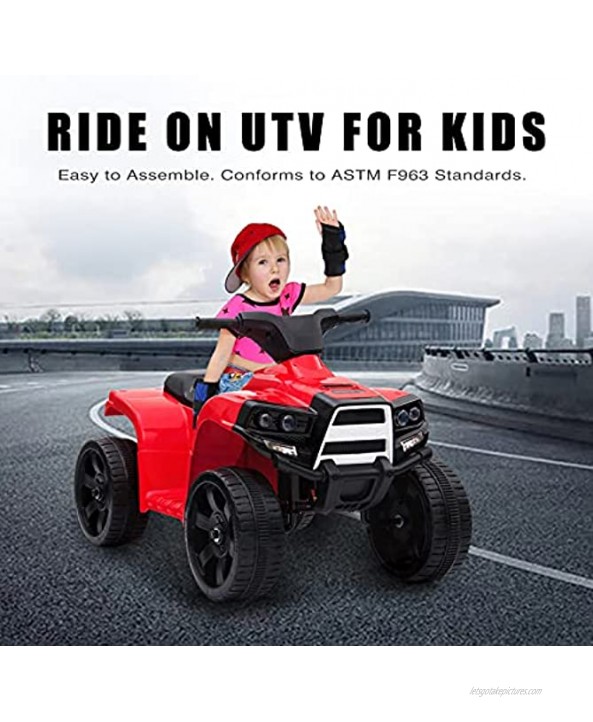 SUSIELADY Kids Ride On Car,Battery Powered 4 Wheels ATV with LED，Ride On ATV for Boys Girls,Red