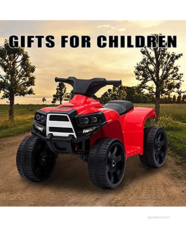 SUSIELADY Kids Ride On Car,Battery Powered 4 Wheels ATV with LED，Ride On ATV for Boys Girls,Red